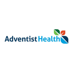 The logo for Adventist Health featuring stylized multicolored leaves.