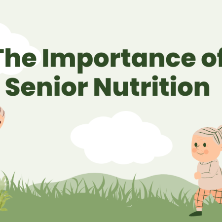 Ilustración en la que se muestra a personas de la tercera edad haciendo ejercicio, con el texto "La importancia de la nutrición en la tercera edad"."