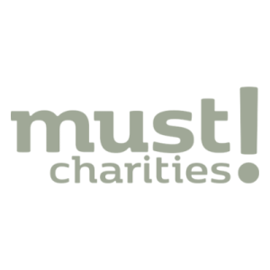 The logo reads "must! charities" in a simple font.